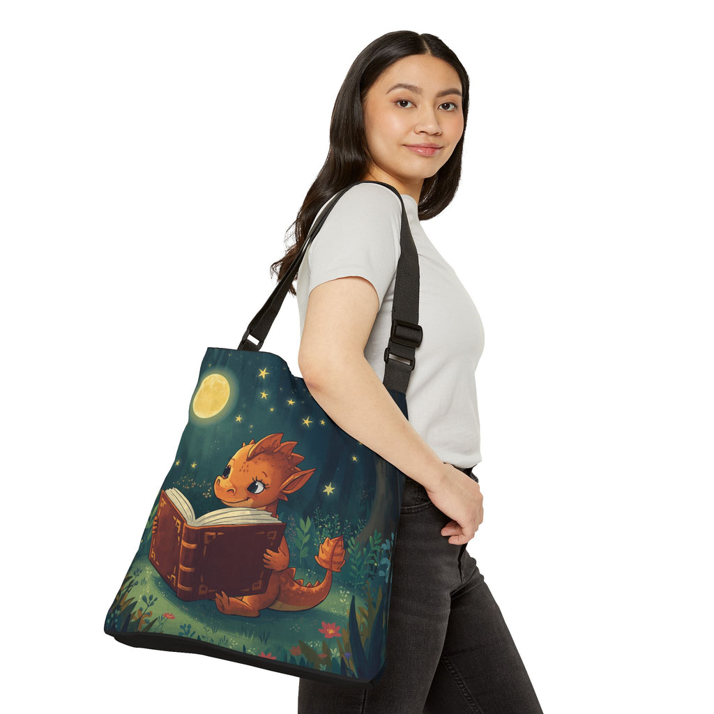 Nighttime Story Dragon Tote Bag — Adjustable Shoulder Tote