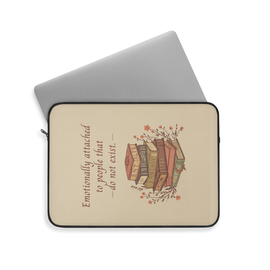 "Emotionally Attached to Fictional Characters" Vintage Laptop Sleeve
