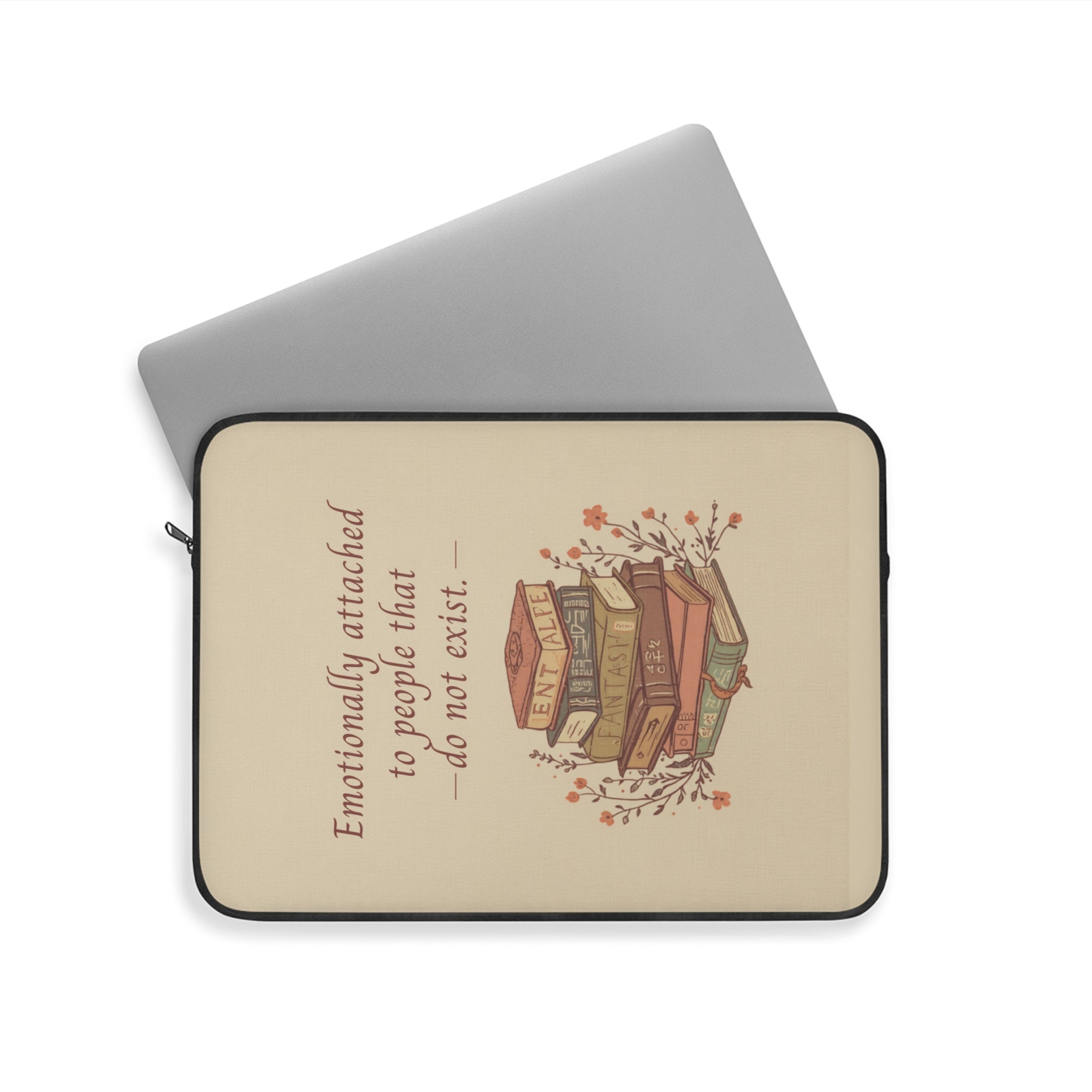 "Emotionally Attached to Fictional Characters" Vintage Laptop Sleeve