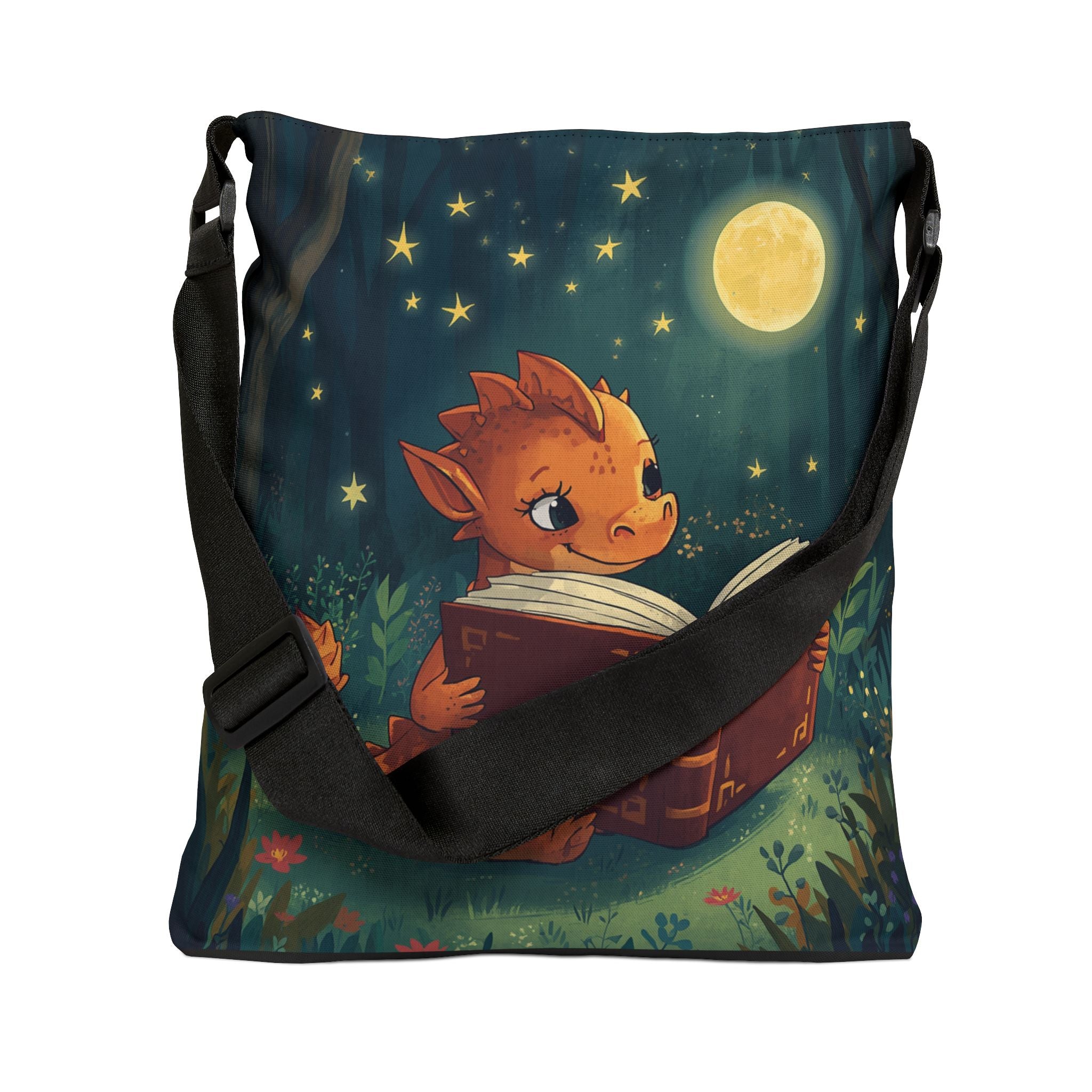 Nighttime Story Dragon Tote Bag — Adjustable Shoulder Tote