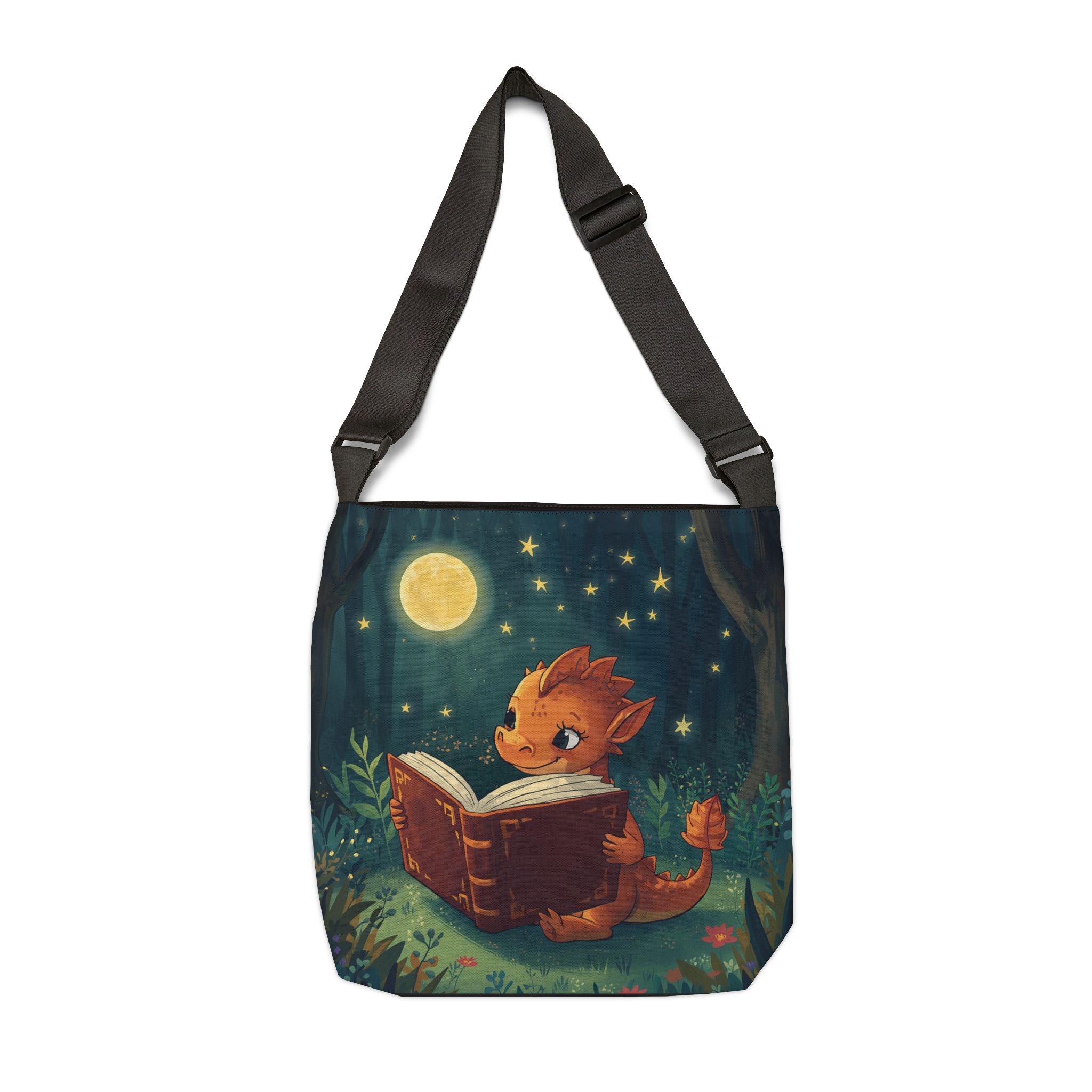 Nighttime Story Dragon Tote Bag — Adjustable Shoulder Tote