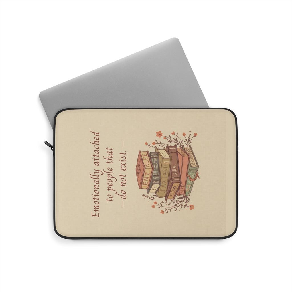 "Emotionally Attached to Fictional Characters" Vintage Laptop Sleeve