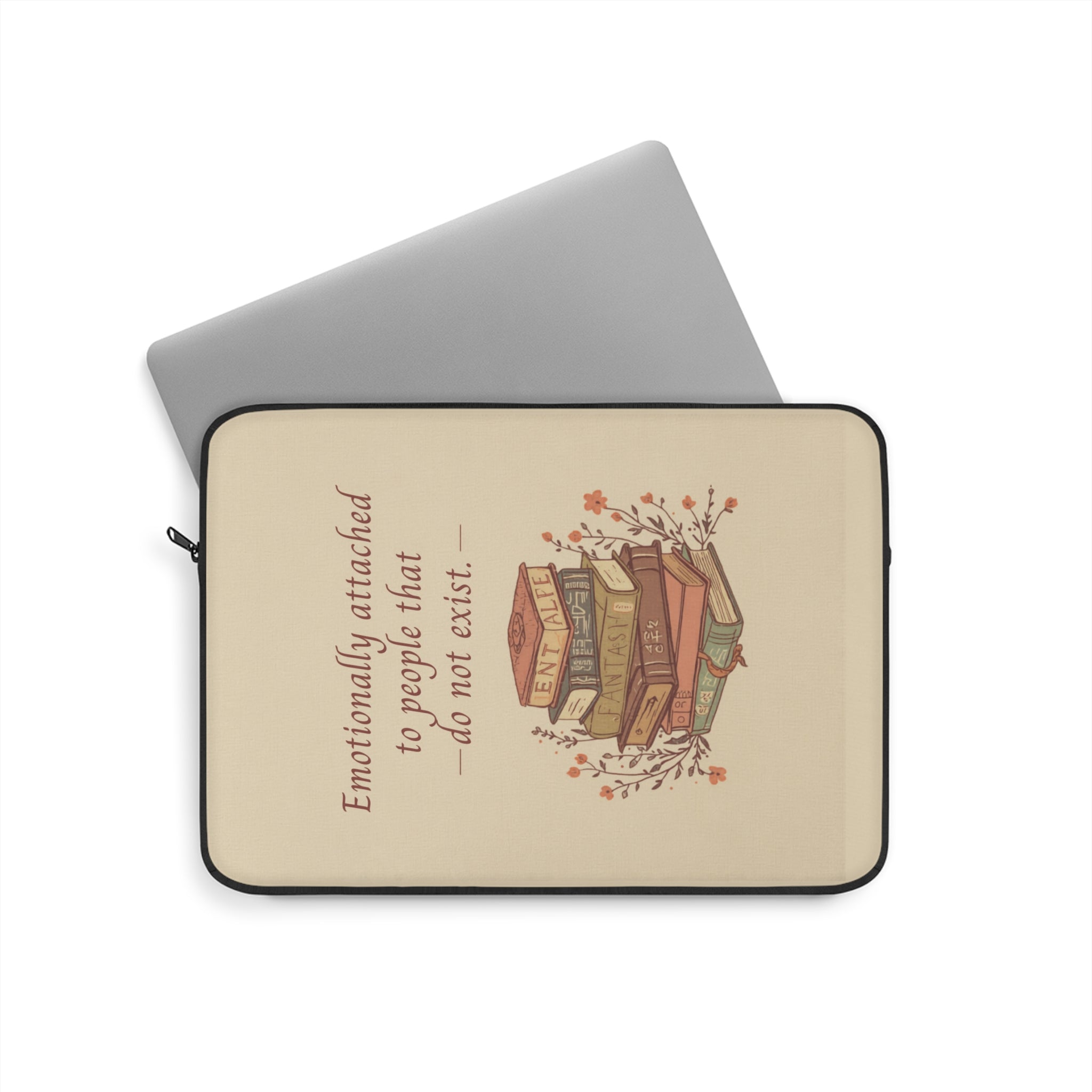 "Emotionally Attached to Fictional Characters" Vintage Laptop Sleeve