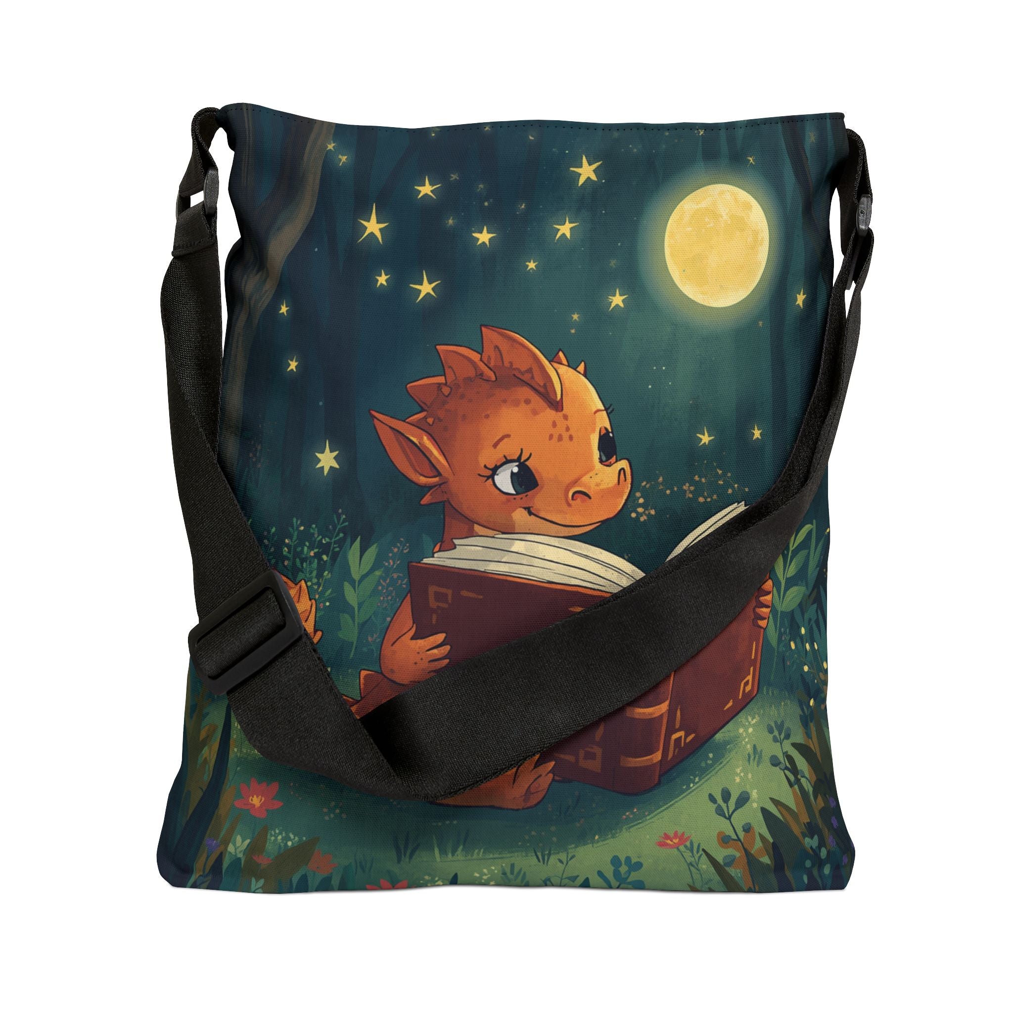Nighttime Story Dragon Tote Bag — Adjustable Shoulder Tote