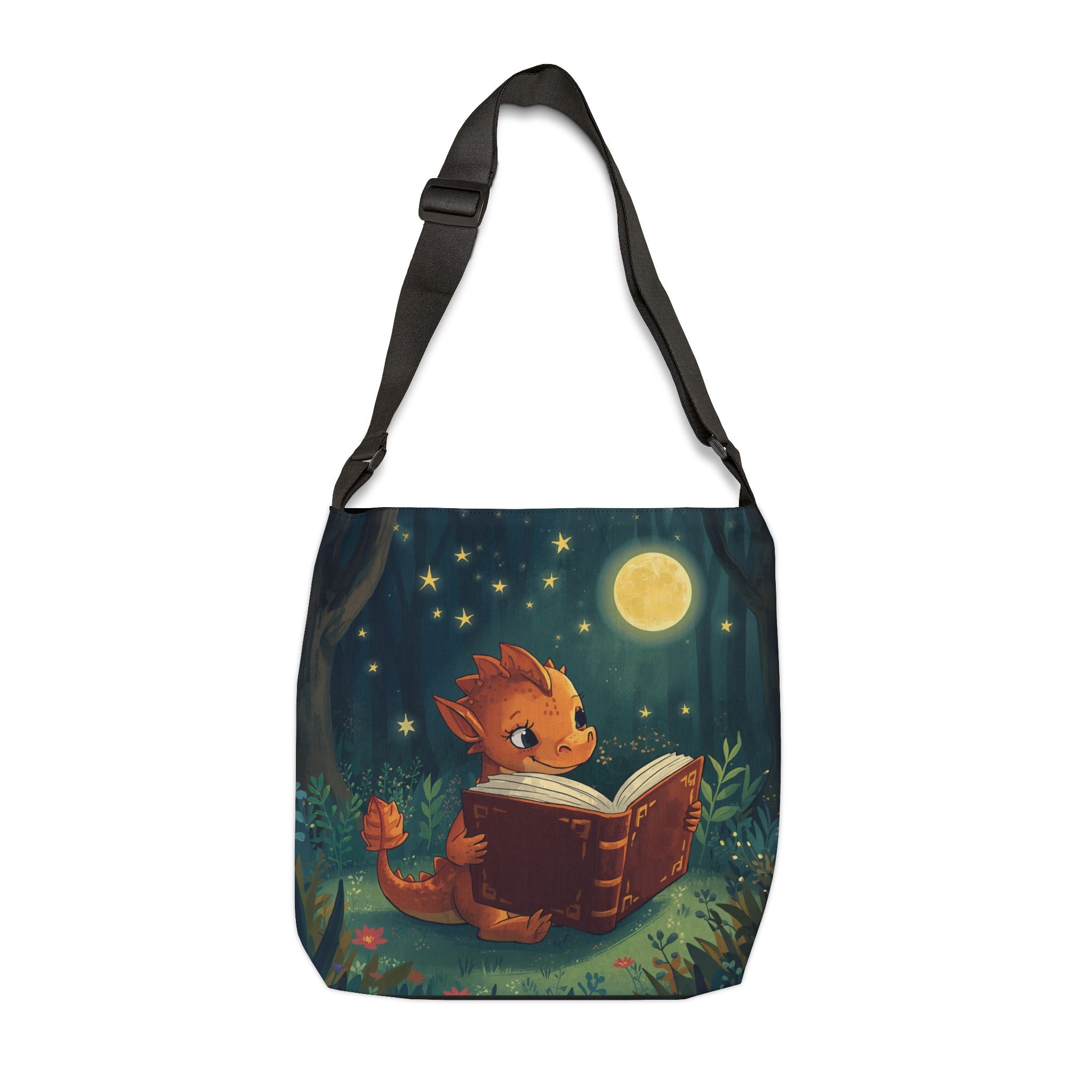 Nighttime Story Dragon Tote Bag — Adjustable Shoulder Tote