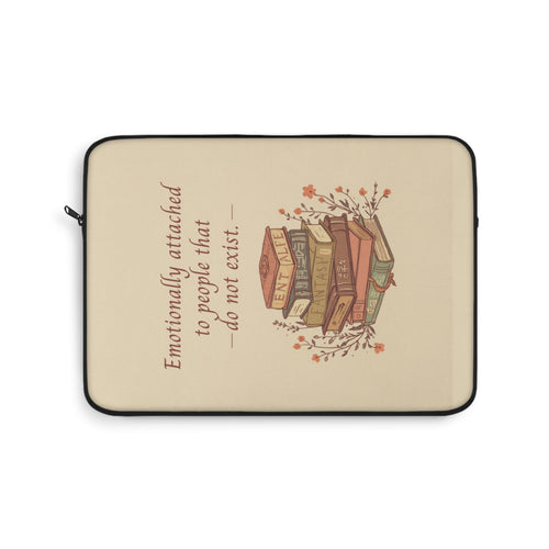 "Emotionally Attached to Fictional Characters" Vintage Laptop Sleeve