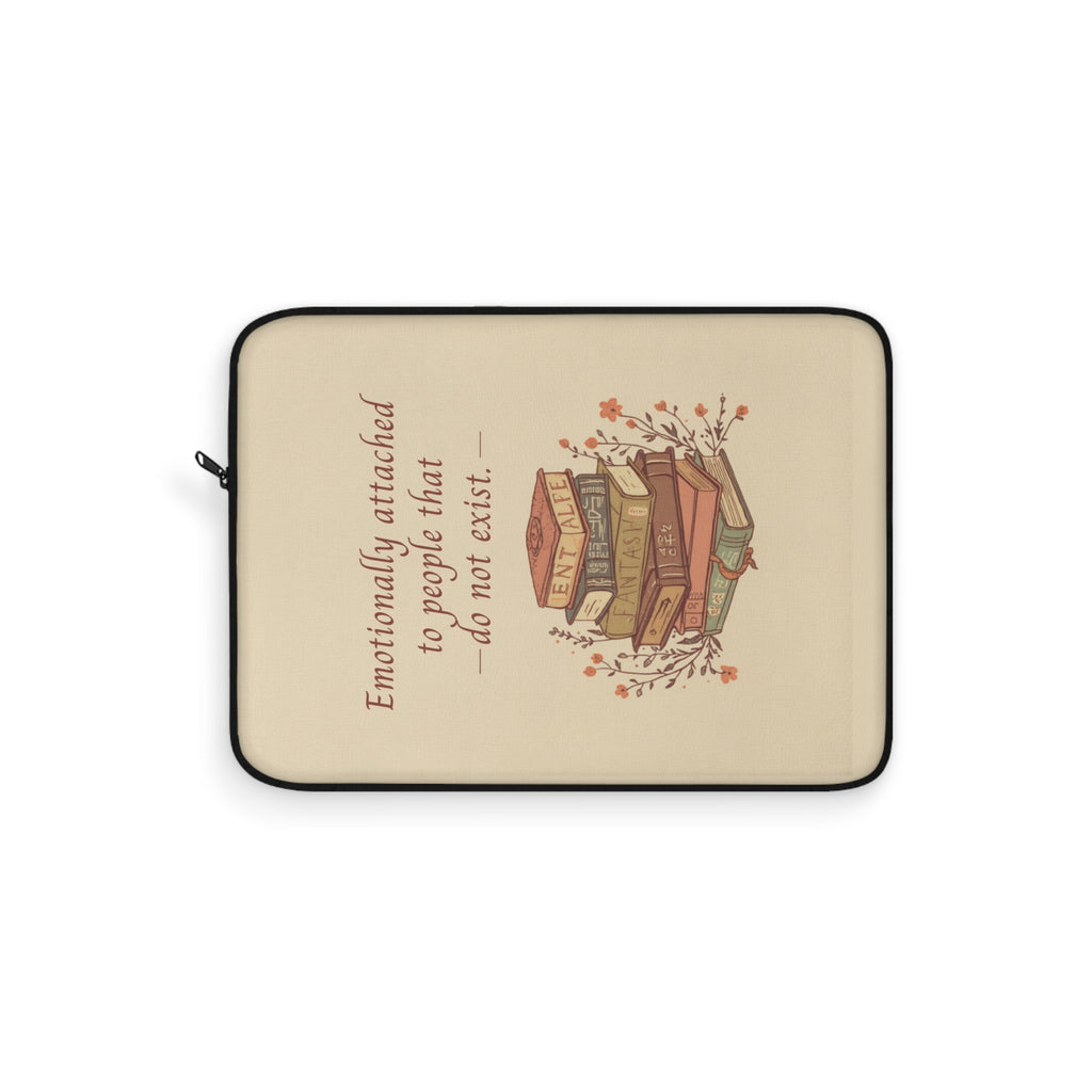 "Emotionally Attached to Fictional Characters" Vintage Laptop Sleeve