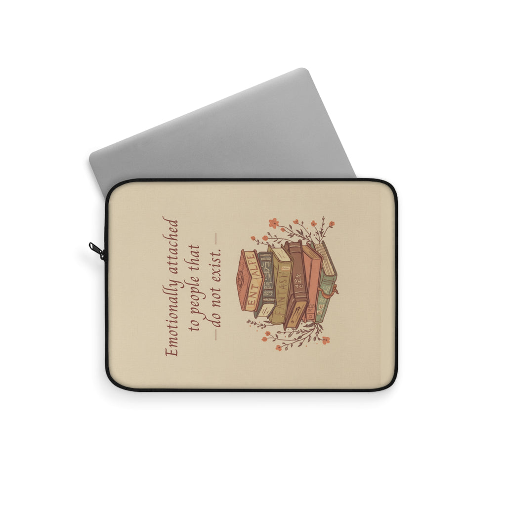 "Emotionally Attached to Fictional Characters" Vintage Laptop Sleeve