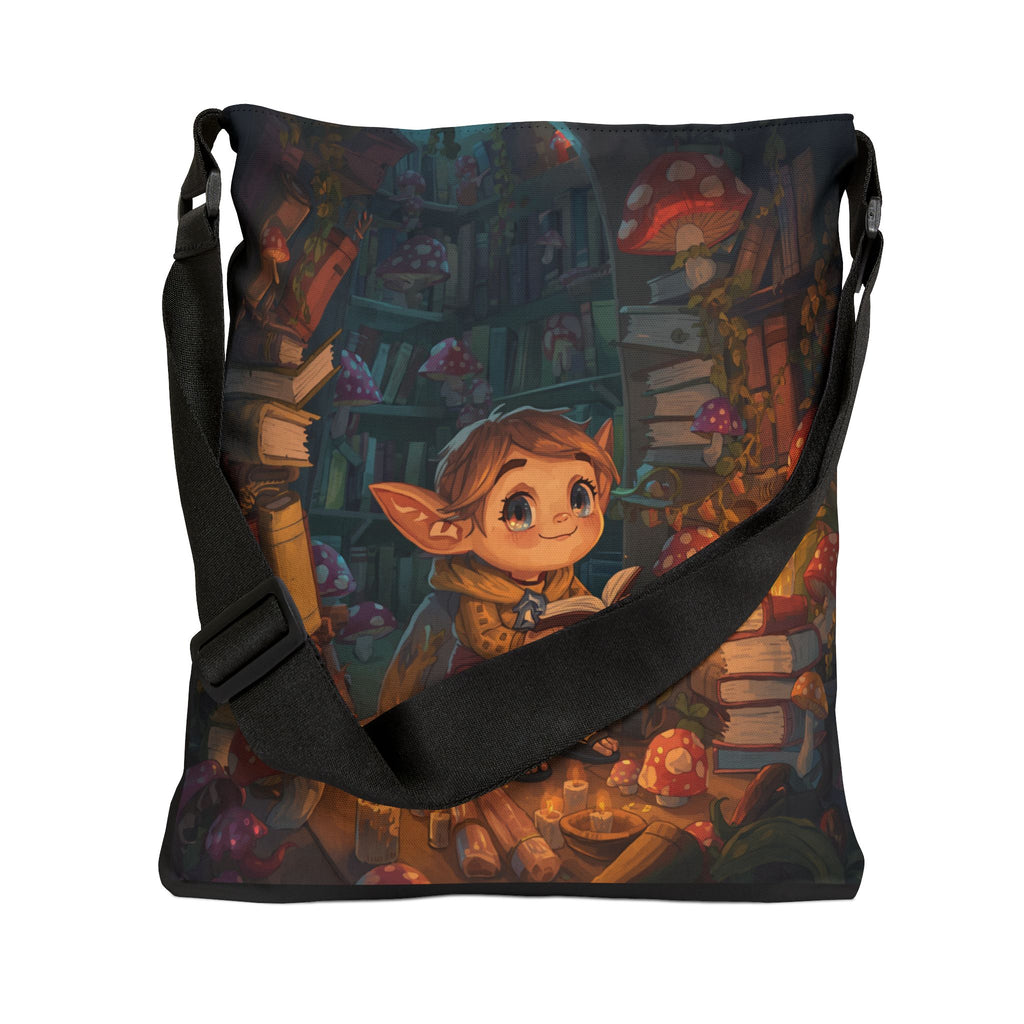 Cozy Fantasy Elf Tote — Magical Reading Nook Adjustable Tote Bag